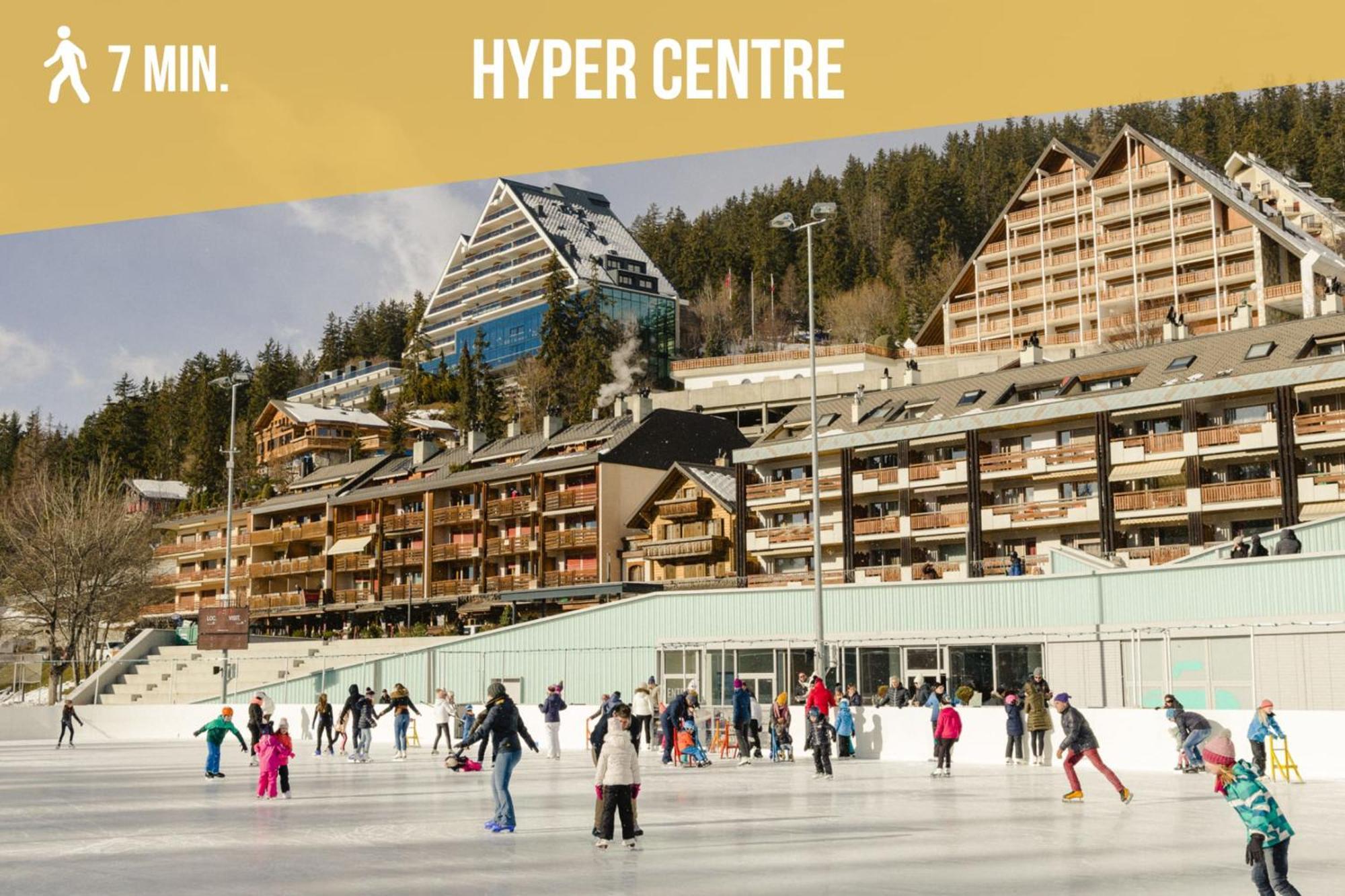 Balcon - Proche télécabines - Hypercentre - Parking Crans-Montana Exterior foto